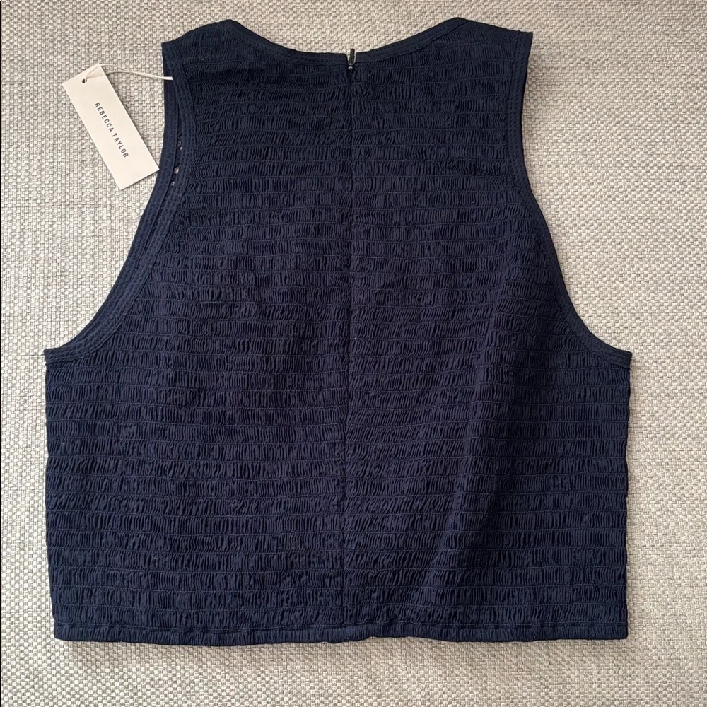 Rebecca Taylor Navy Lace Crop Top ( New ) - Picture 2 of 12